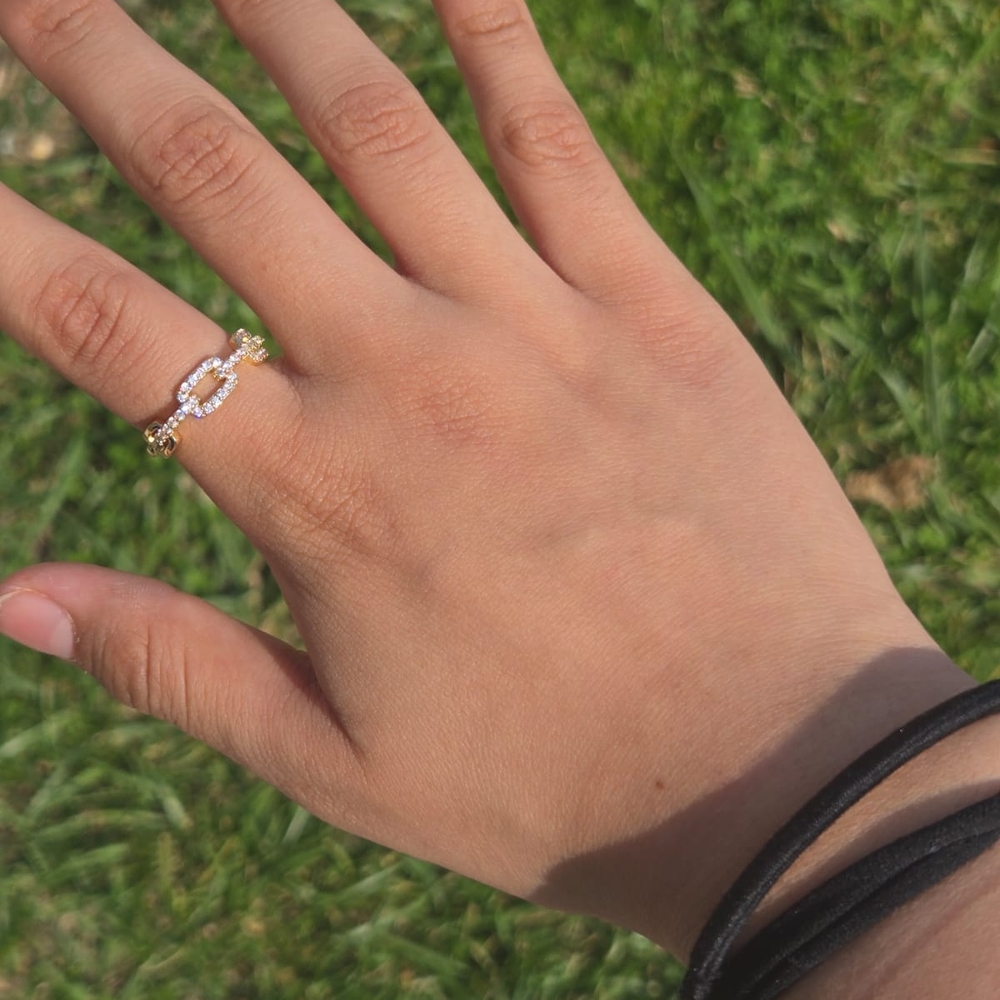 Elegant Gold and Silver Women's Ring Stainless Steel,adjustable.